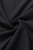 Black Lace Splicing V-Neck Long Sleeve Blouse