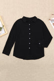 Textured Solid Color Basic Shirt