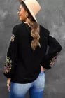 Floral Embroidery Long Sleeve Top