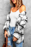 Plaid Print Pocket Women Shacket