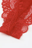 Black V Neck Cut-out Crochet Mesh Lace Bralette Set