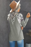 Long Sleeve Top With Leopard Snakeskin Print