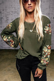Floral Embroidery Long Sleeve Top