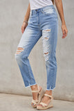 Distressed Boyfriend Denim Pants