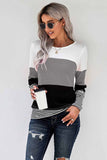 Stylish Colorblock Splicing Stripes Top