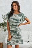 Pile Of Sleeves Camouflage Dress