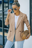 Buttoned Lapel Collar Blazer with Pocket