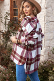 Plaid Print Pocket Women Shacket
