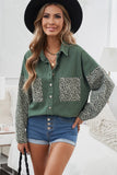 Contrast Leopard Denim Jacket