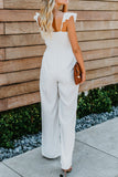 Flutter Sleeve Smocked Wide Leg Jumpsuit