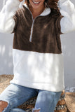 Zip Neck Oversize Fluffy Fleece Pullover