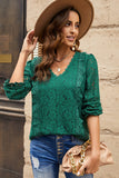 Floral Lace Mesh Crochet Long Sleeve Top