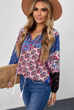 Floral Print Peasant Blouse