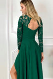 V-neck Lace Backless High and Low Hem Evening Dress