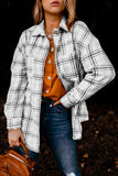 Plaid Pattern Buttoned Shirt Coat with Slits