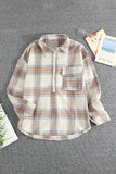 Chest Pocket Plaid Half Zip Sweatshirt