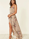 Sexy Floral Wrap Maxi Dress With Slit