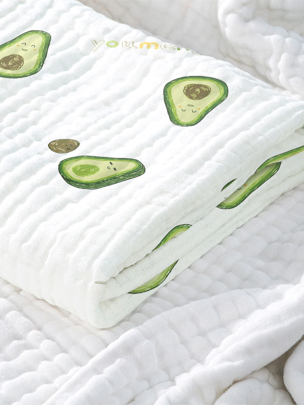 Ultra Absorbent Floral Print Baby Bath Towel Avocado/Fruits/Jurassic