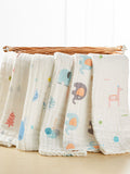 2 Pieces Baby Face Towel Baby Napkin Baby Saliva Towel Blue Elephant-Fawn/Dinosaurs-Animals/Elephant-Whale