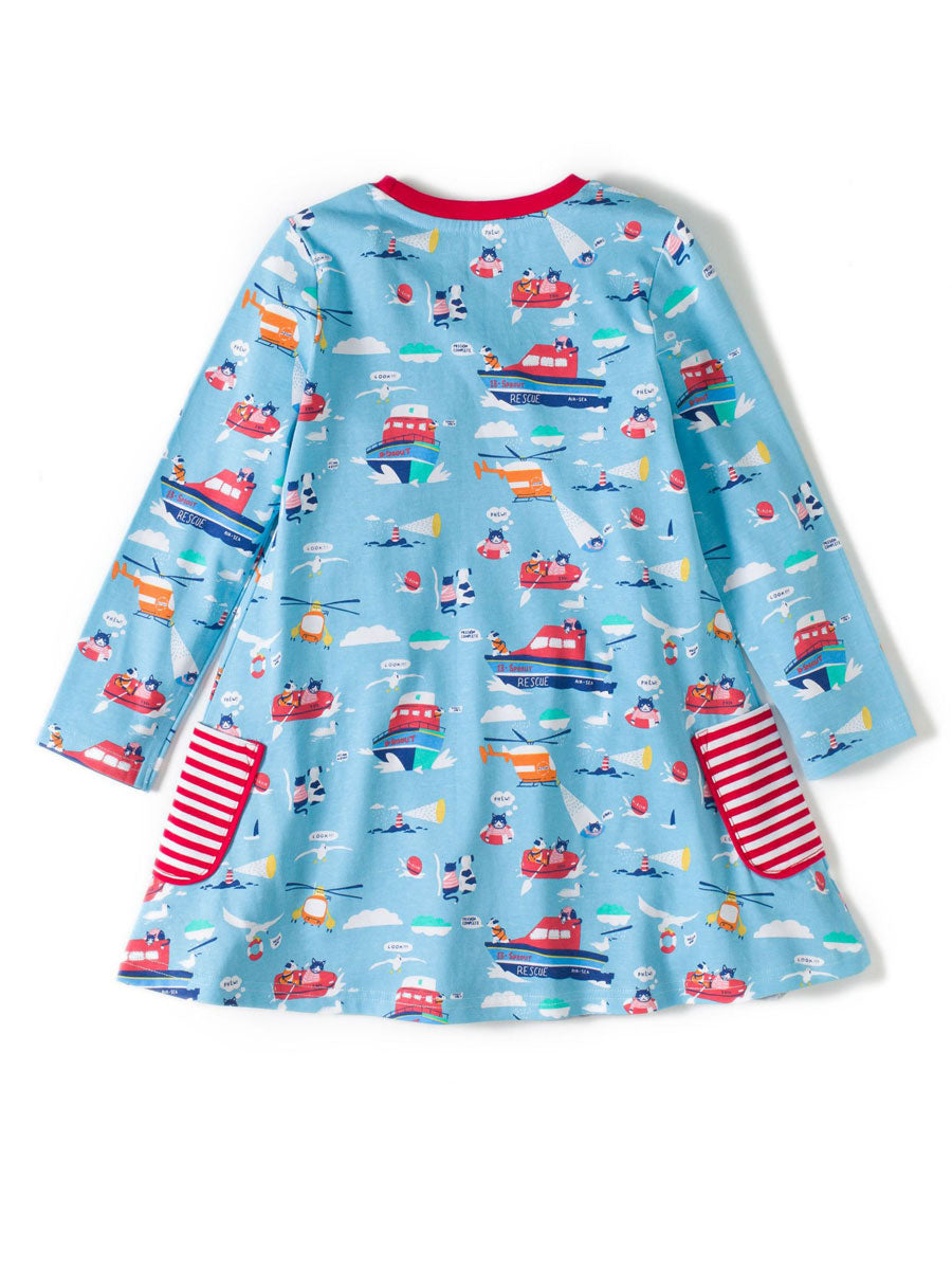 Children's printed Knee Length Dress with Sleeves