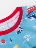 Children's printed Knee Length Dress with Sleeves