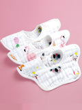 3 Pieces Double sided Floral Printed Baby Girl Bib Saliva towel