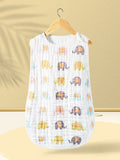 6 Layers Summer Thin Baby sleeveless vest sleeping bag Elephant/Fawn/Lemon
