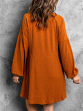 Round Neck Empire Waist Ribbed Knit Mini Dress