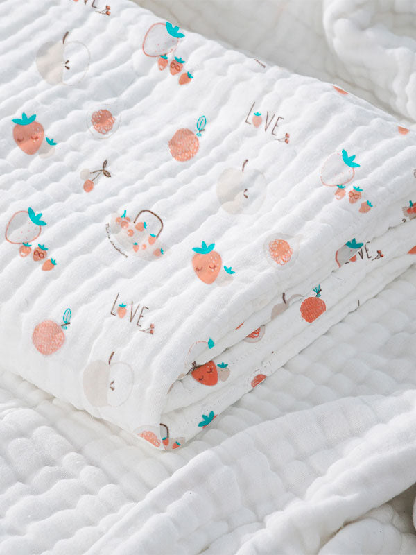 Ultra Absorbent Floral Print Baby Bath Towel Cactus/Giraffe/Mini Strawberry