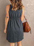 Sexy Off Shoulder Waist sleeveless Black dress