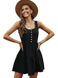 Sexy Off Shoulder Waist sleeveless Black dress