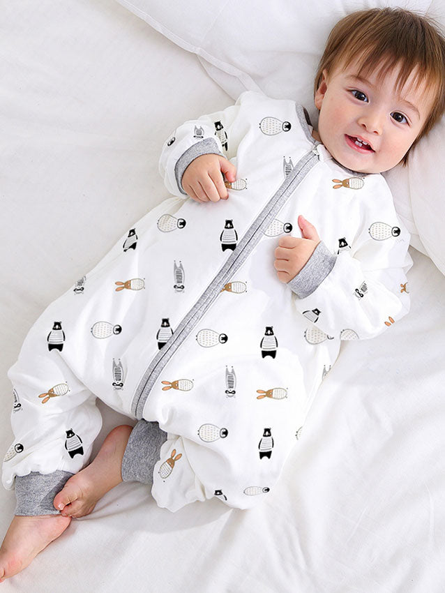 Cotton Padded Autumn Winter Baby bunting sleeping bag Detachable Sleeves