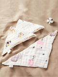 3 Pieces 10 Layers Triangular baby saliva towel