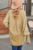 Billowy Sleeves Pocketed Shirt