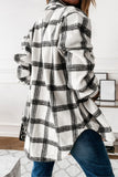 Plaid Pattern Buttoned Shirt Coat with Slits