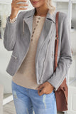 Zipped Notch Collar Short Jacket