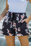 Print Drawstring Casual Elastic Waist Pocketed Shorts