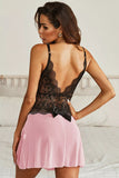 Lace Mesh Open Back Babydoll Lingerie