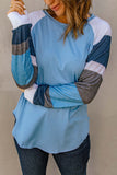 Color Block Long Sleeves Pullover Top
