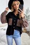 Contrast Leopard Denim Jacket