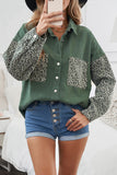 Contrast Leopard Denim Jacket