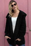 Soft Fleece Hooded Open Front Coat