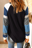 Color Block Long Sleeves Pullover Top