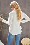 Textured Solid Color Basic Shirt