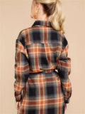 Plaid Chest Pocket Shirt Mini Dress with Belt