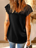 Lace Knit Cap Sleeve Top