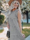 Cute Plaid Ruffled Mini Dress Sleeveless