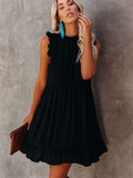 Pocketed Ruffle Babydoll Short Mini Dress