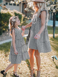 Cute Plaid Ruffled Mini Dress Sleeveless