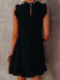 Pocketed Ruffle Babydoll Short Mini Dress